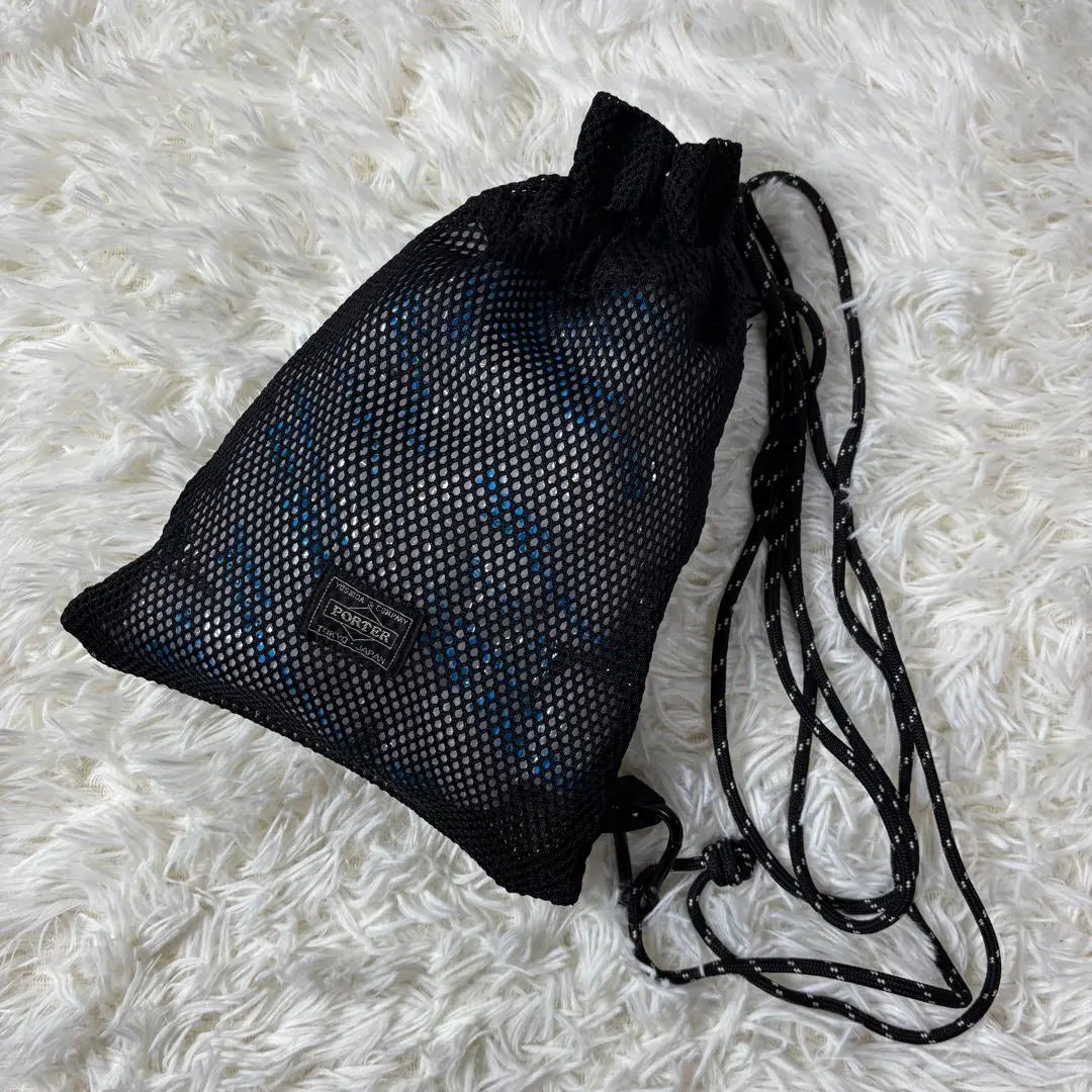 PORTER Sacoche Drawstring Mesh Beams B-Stamp Yoshida