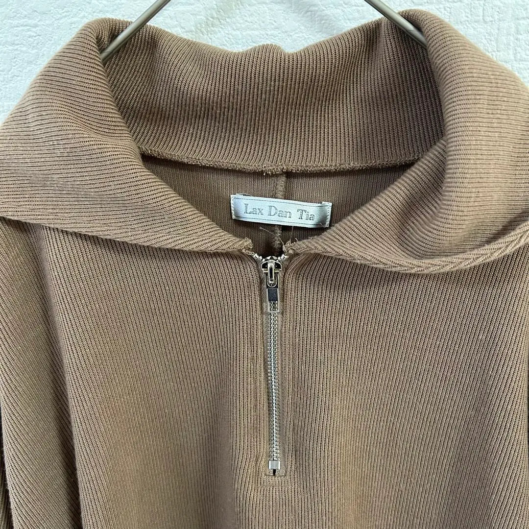 Women's Tops L Different Materials Switching Switching Brown Layered Shirt Long Sleeve