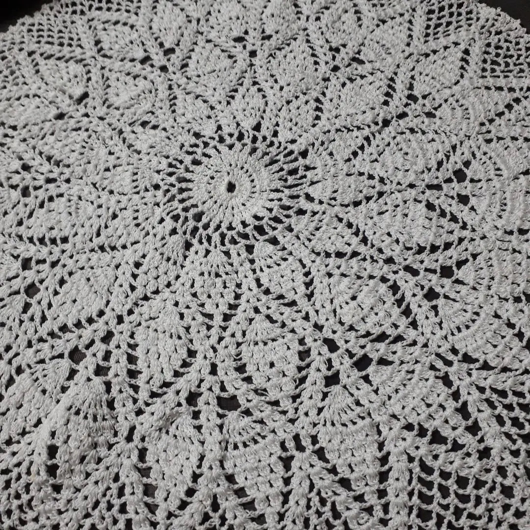 [Unused] Lace vase mat table center handmade ornament mat white ④