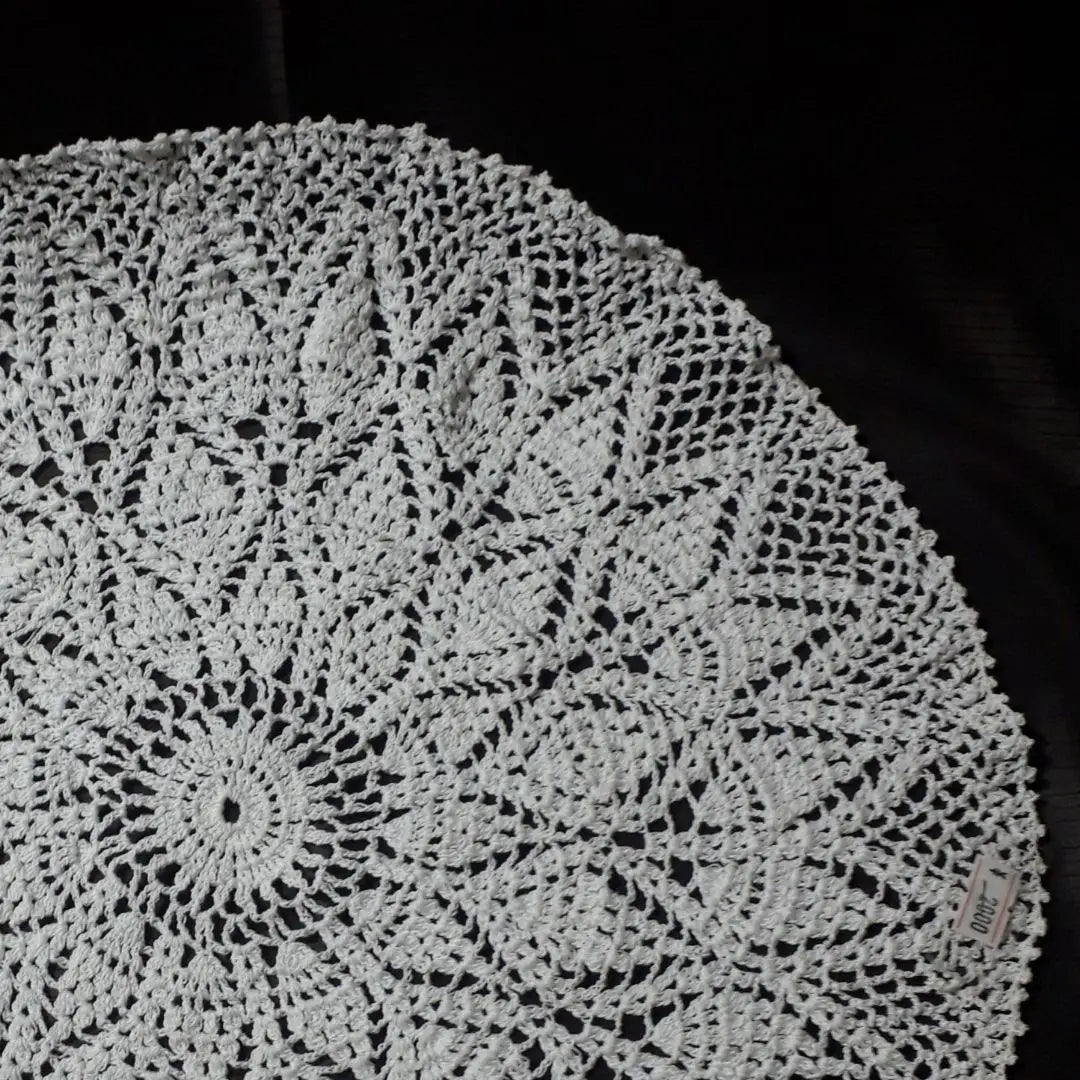 [Unused] Lace vase mat table center handmade ornament mat white ④