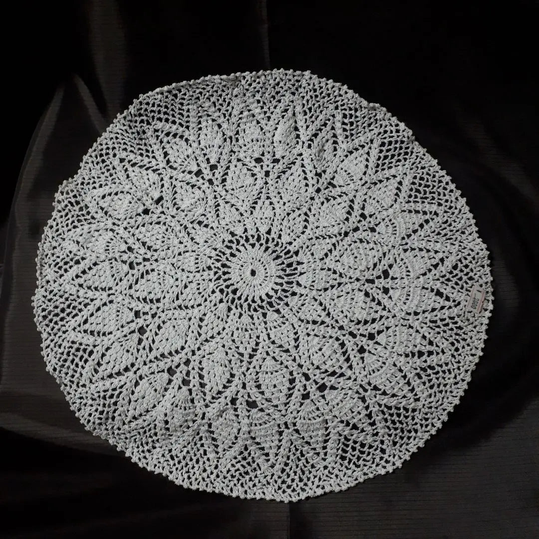 [Unused] Lace vase mat table center handmade ornament mat white ④