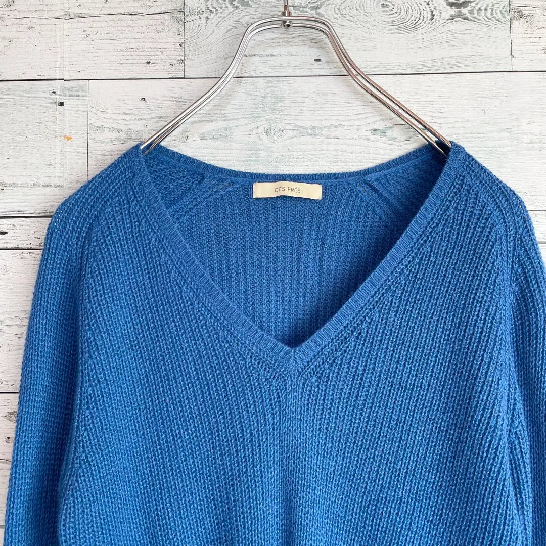 ☆High-quality silk & cashmere ☆ Des Pre Tomorrowland de pullover knit blue | ☆高級シルク&カシミヤ☆デプレ　トゥモローラン　ド　プルオーバーニット　ブルー