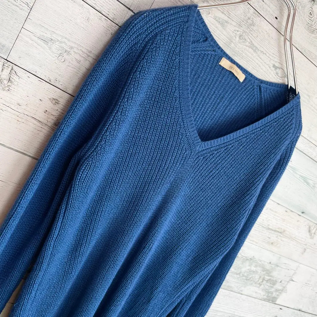 ☆High-quality silk & cashmere ☆ Des Pre Tomorrowland de pullover knit blue | ☆高級シルク&カシミヤ☆デプレ　トゥモローラン　ド　プルオーバーニット　ブルー