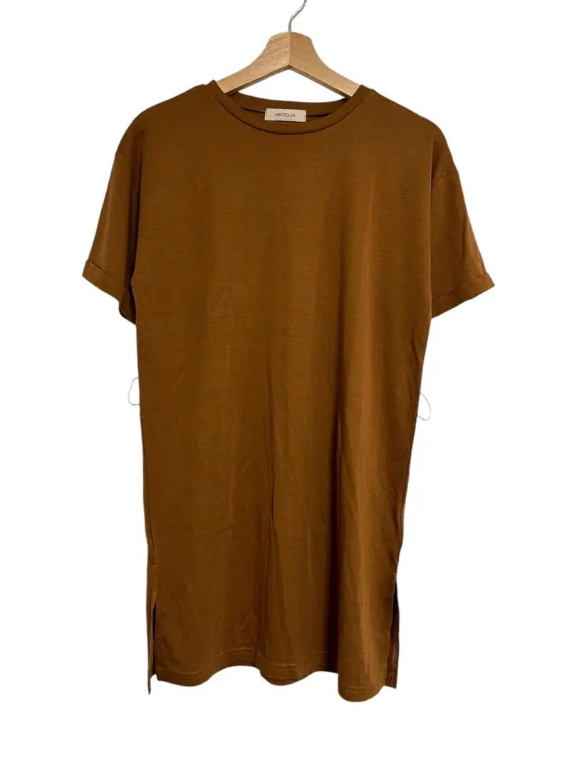 Unused MEDDUM tops, cut and sew tunic, brown, 36