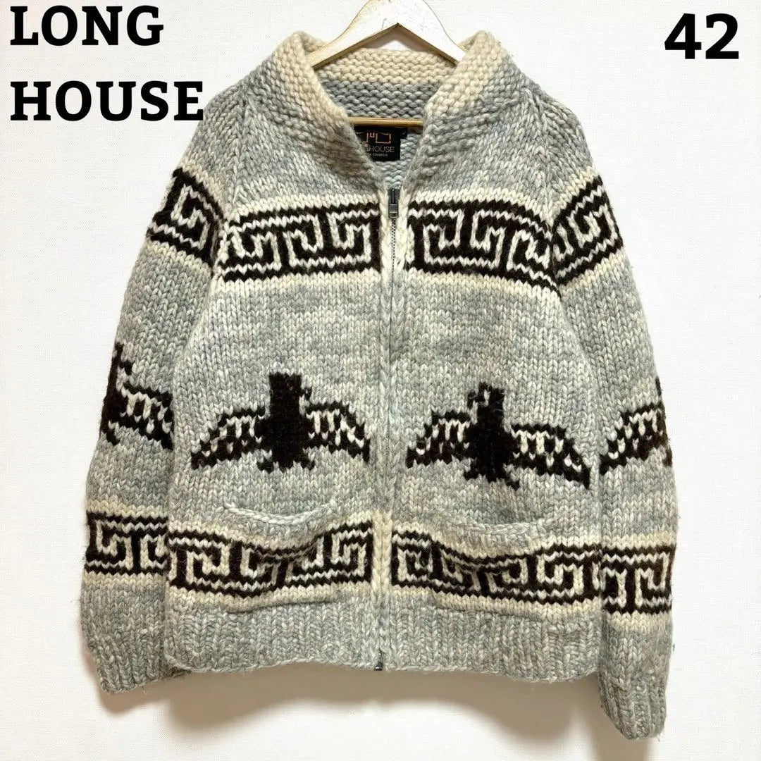 Made in Canada LONG HOUSE Cowitine Knit Thunderbird Grey 42