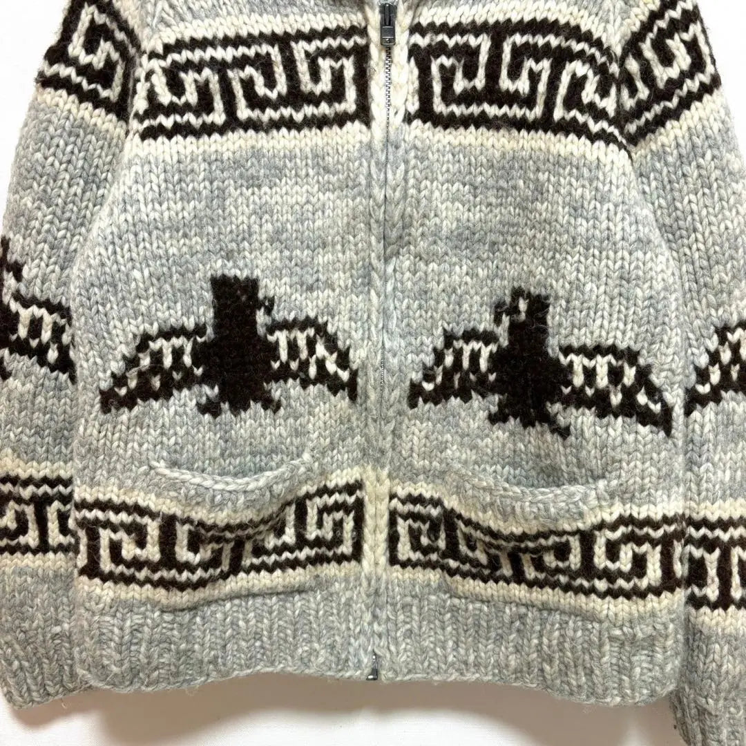 Made in Canada LONG HOUSE Cowitine Knit Thunderbird Grey 42