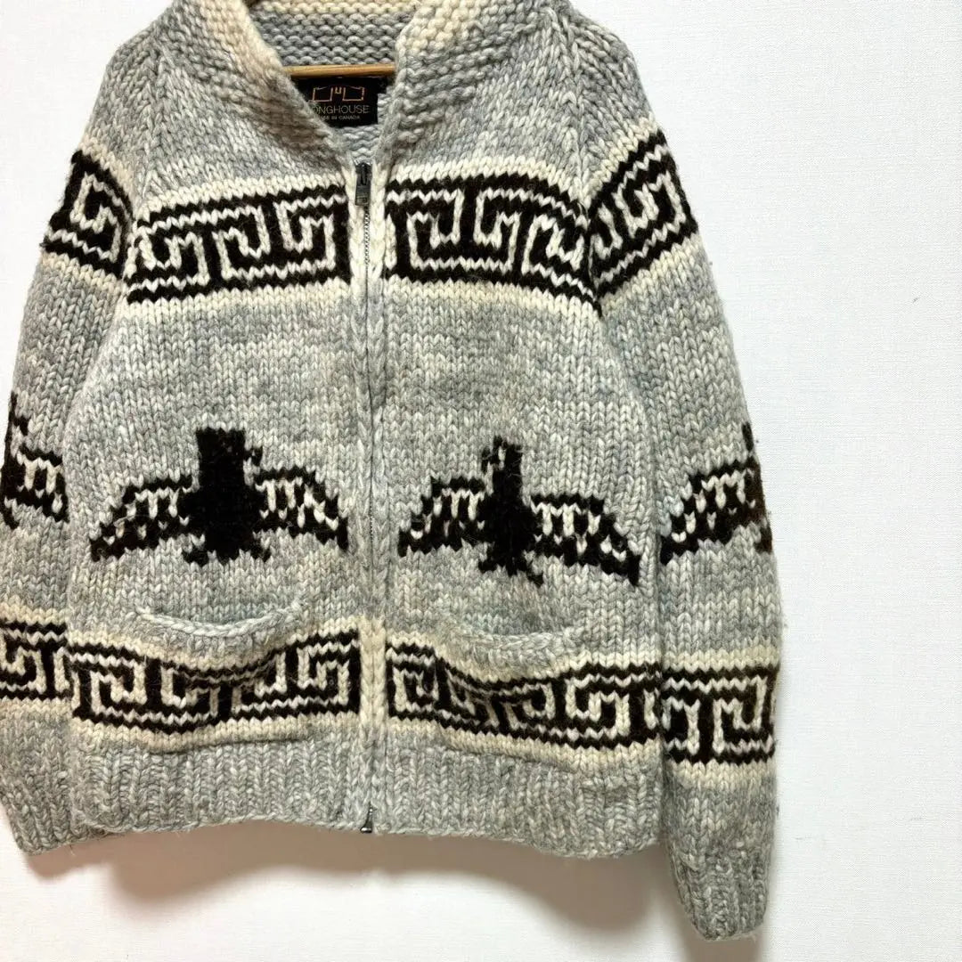 Made in Canada LONG HOUSE Cowitine Knit Thunderbird Grey 42