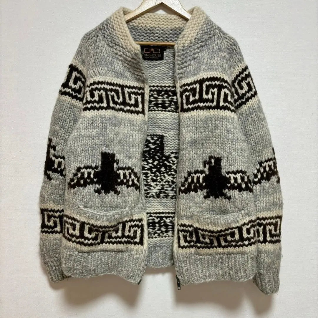 Made in Canada LONG HOUSE Cowitine Knit Thunderbird Grey 42