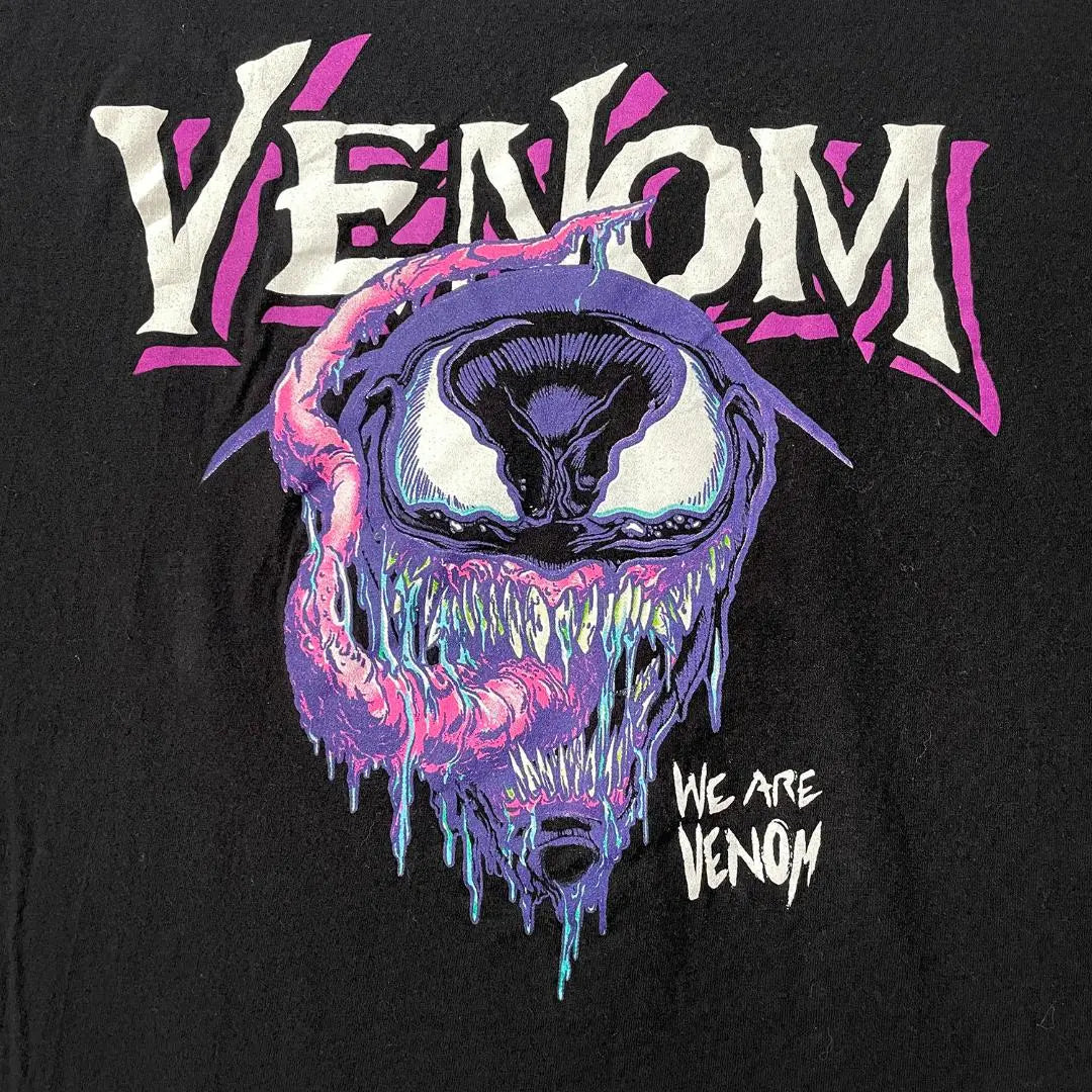 USA Vintage T-shirt Marvel Movie Venom Print Black Men's XL