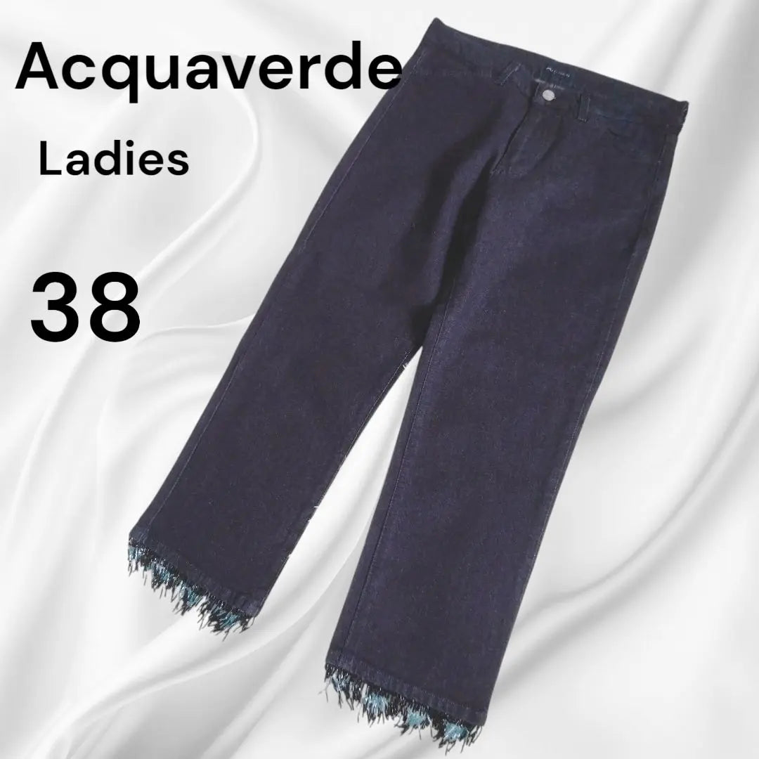 Acquaverde/Dark denim/Size 38/With bead fringe/Cute ♡