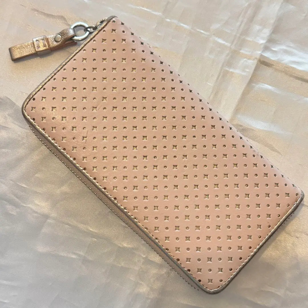 Ante PRIMA Long Wallet Pink Round Zipper