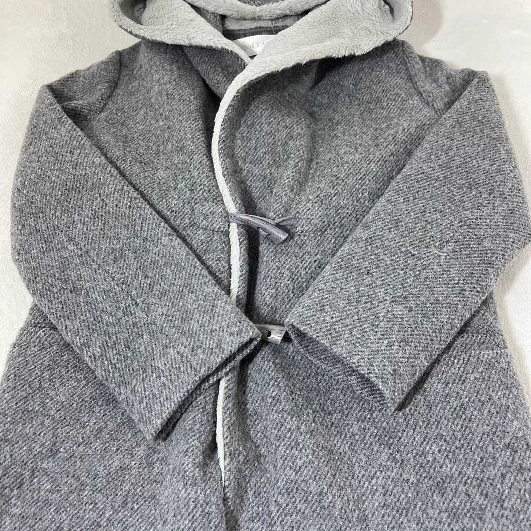 De Classe Down Coat (M) Hooded fur Toggle Boa Gray Duffel▼