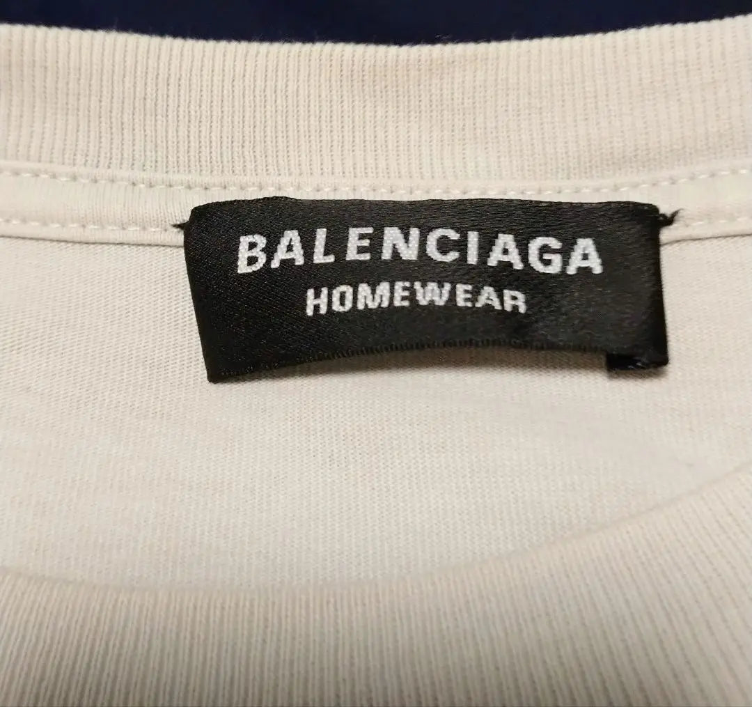 Balenciaga Short Sleeve Cut and Sew Logo Embroidered Beige XXS