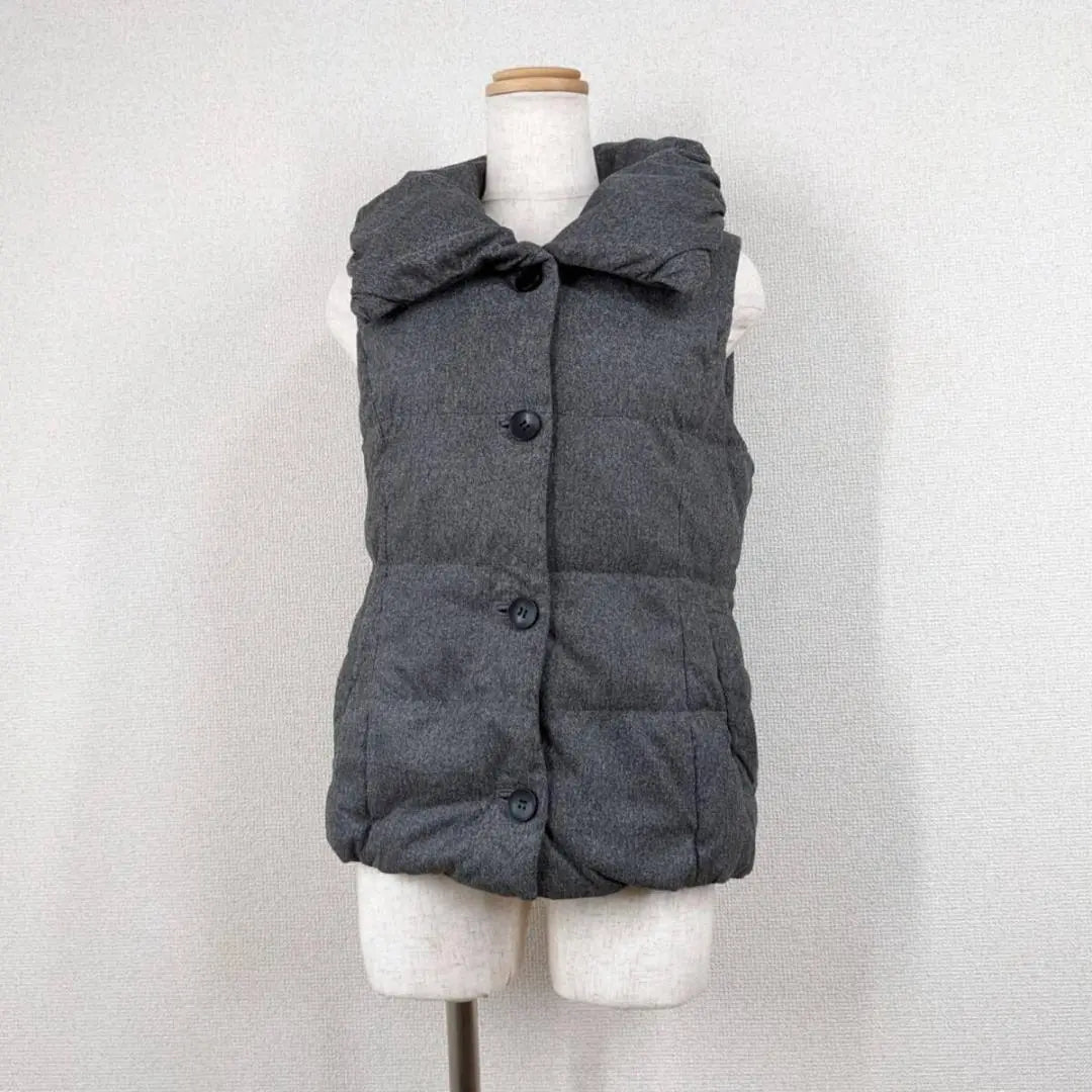 [Lautre Amon] Down vest, gray, 38, M, haori, actress collar, y2k