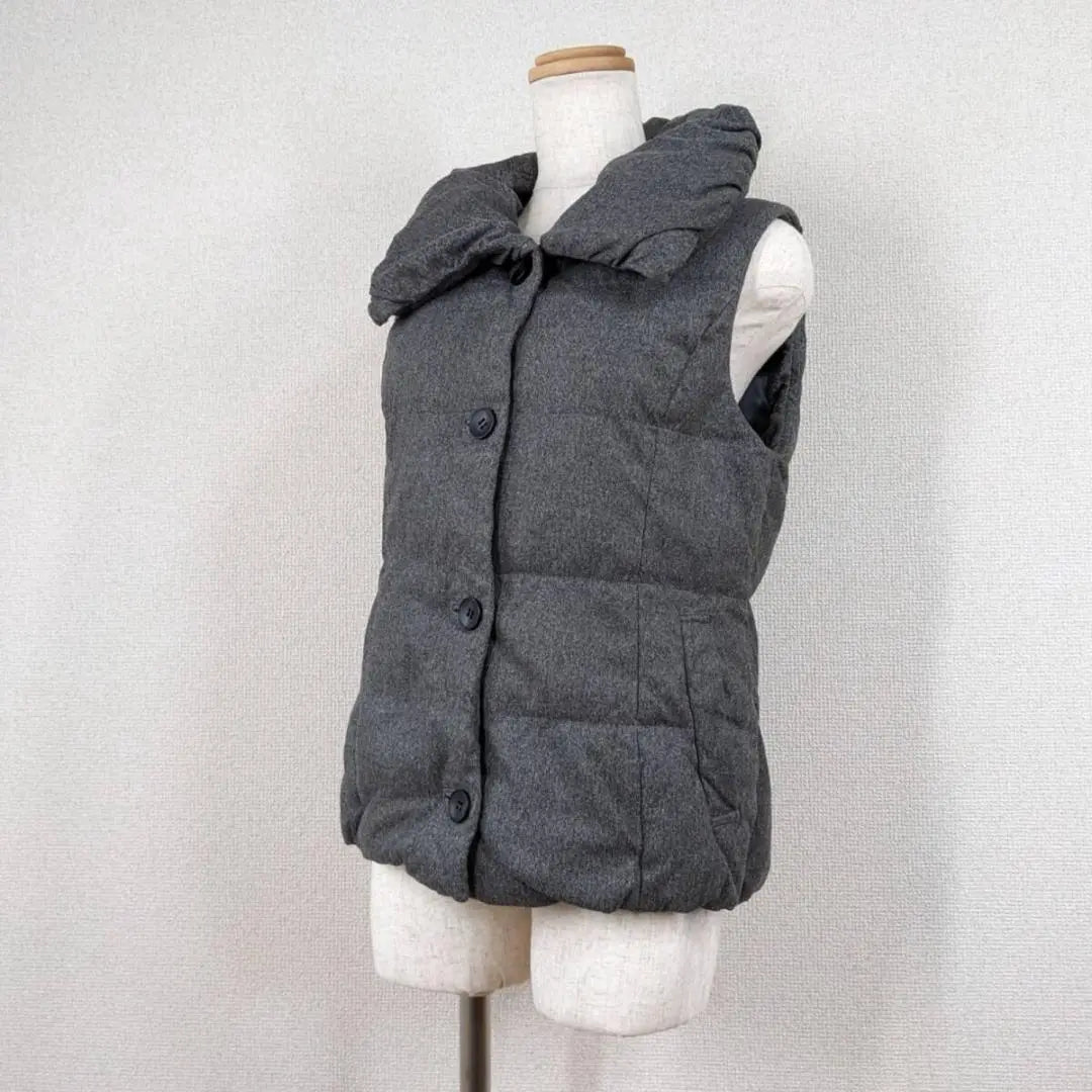 [Lautre Amon] Down vest, gray, 38, M, haori, actress collar, y2k