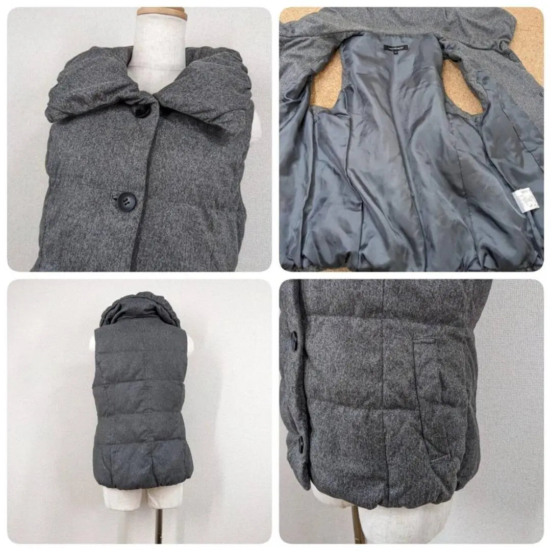 [Lautre Amon] Down vest, gray, 38, M, haori, actress collar, y2k