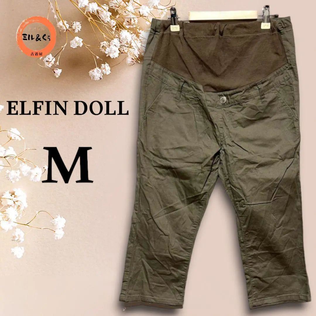 Elfindor Women's Maternity Cropped Pants Khaki Size M | エルフィンドール　レディース　マタニティ用クロップドパンツ　カーキ系　Mサイズ