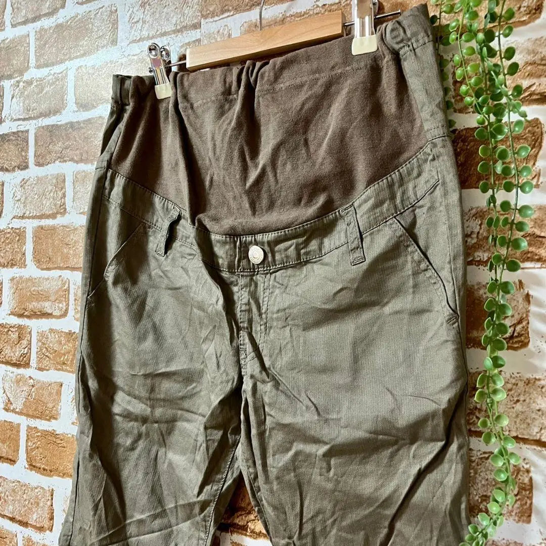 Pantalón Corto Premamá Elfindor Mujer Caqui Talla M | エルフィンドール レディース マタニティ用クロップドパンツ カーキ系 Mサイズ