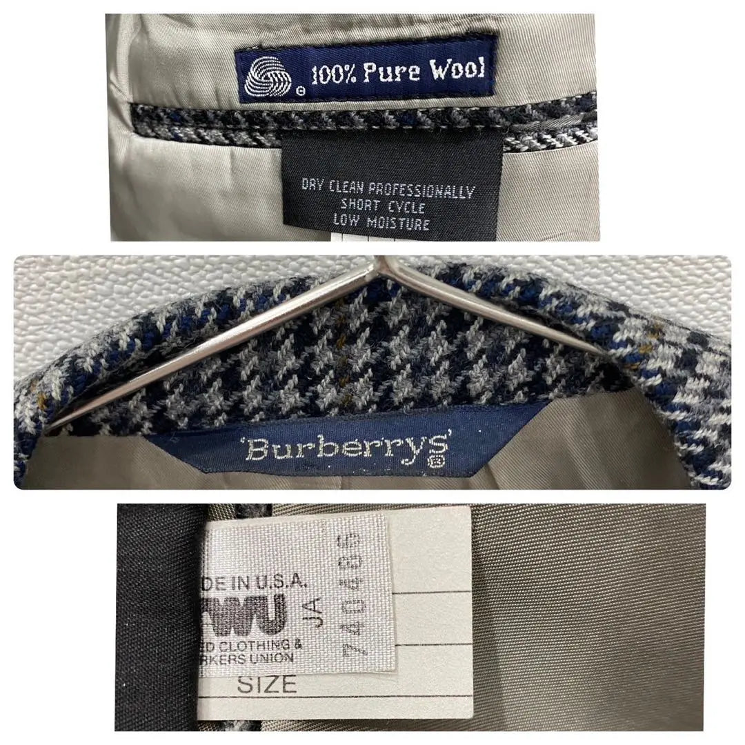 Productos hermosos BURBERRYS Burberrys Wool Tailor Doyacks Chidori | 美品 Burberrys バーバリーズ ウール テーラードジャケット 千鳥格子