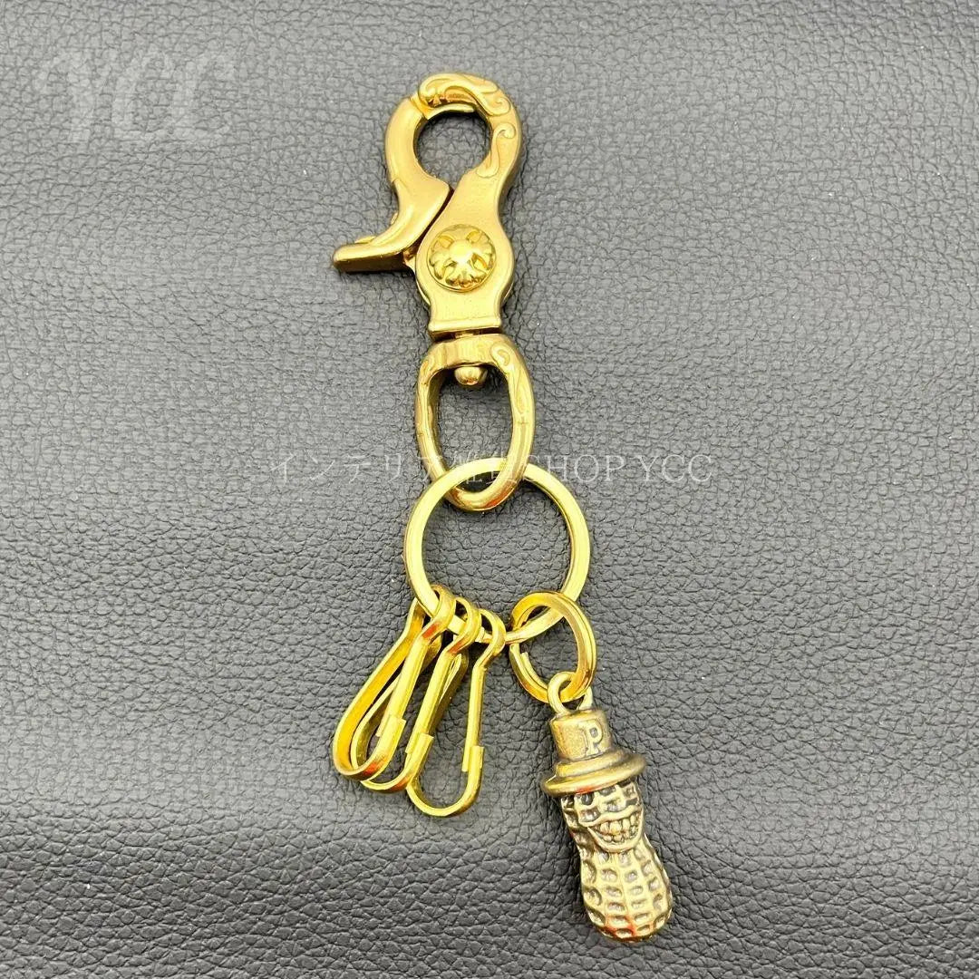 Keychain Carabiner Keyring Brass Harley B04 Brass