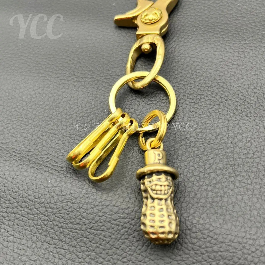 Keychain Carabiner Keyring Brass Harley B04 Brass