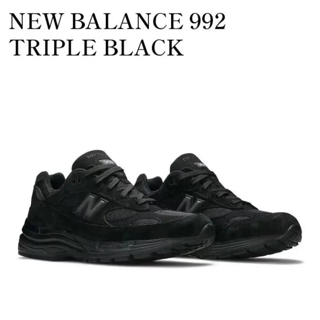 New Unused New Balance M992EA Triple Black 27cm