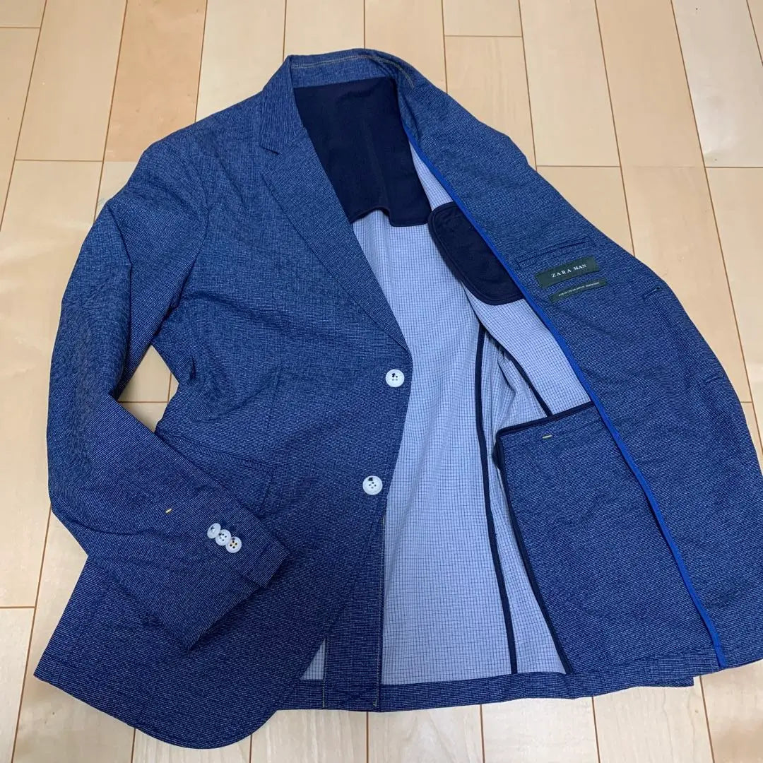 ZARA MEN Navy Linen Tailored Jacket | ZARA MENネイビー リネン テーラードジャケット