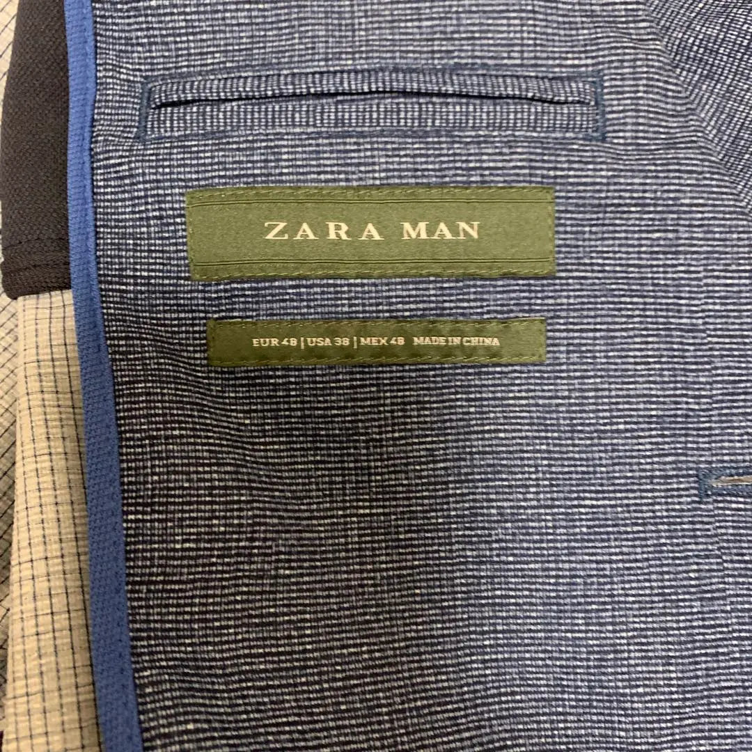 ZARA MEN Navy Linen Tailored Jacket | ZARA MENネイビー リネン テーラードジャケット