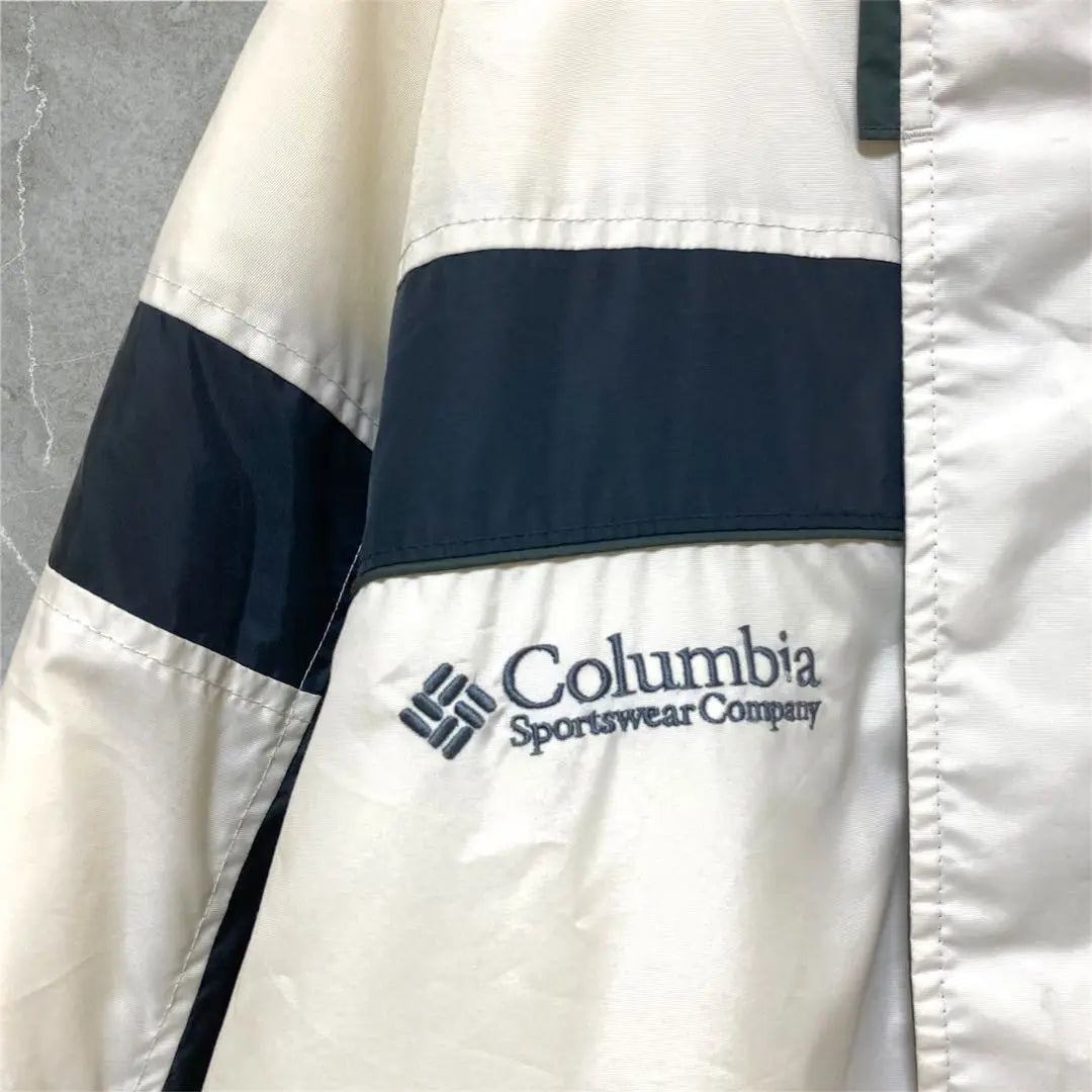 Chaqueta De Algodón Colombia Barata Hombre S Blanco Con Media Cremallera Logotipo Bordado | 激安 コロンビア 中綿ジャケット メンズ S ホワイト ハーフジップ 刺繍ロゴ