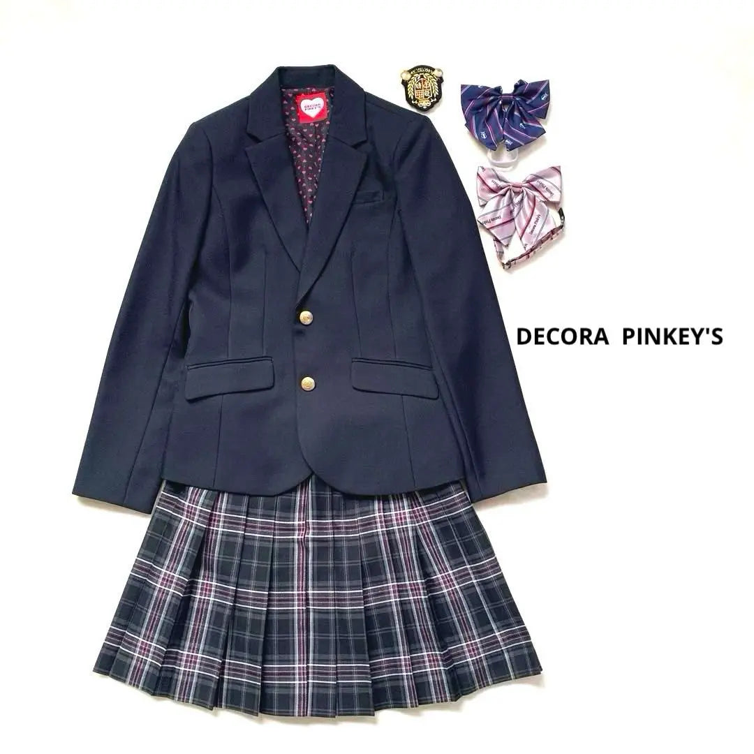 [Good Condition] Decora Pinkies Blazer Jacket Skirt Check Set