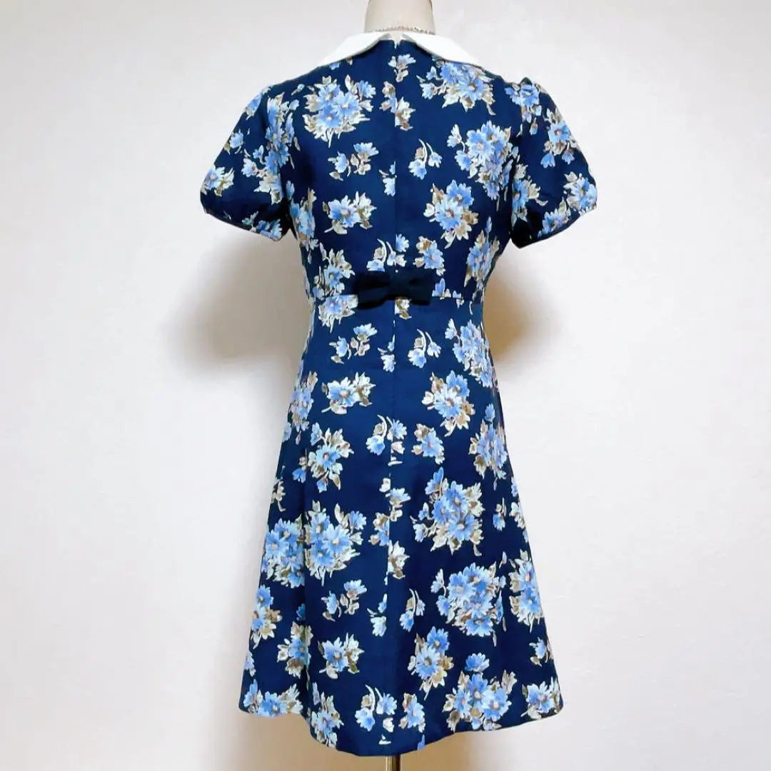 [Extremely beautiful] Bomel Three Switching Design Short Sleeve Floral A-Line Flare Dress