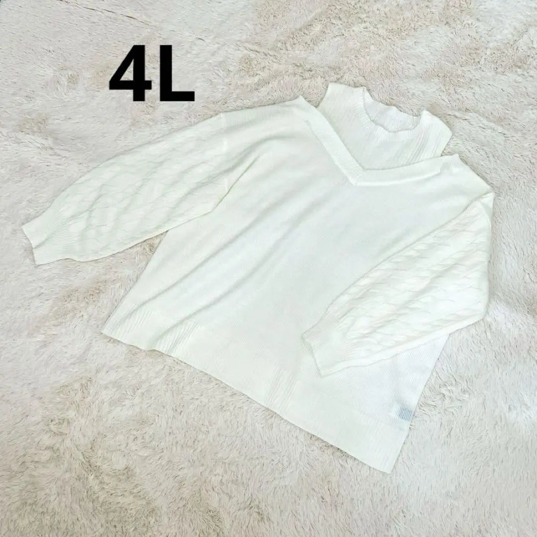 ✨️Extremadamente hermosa✨️SHEIN Jersey de punto con hombros descubiertos, blanco, 4L, grande