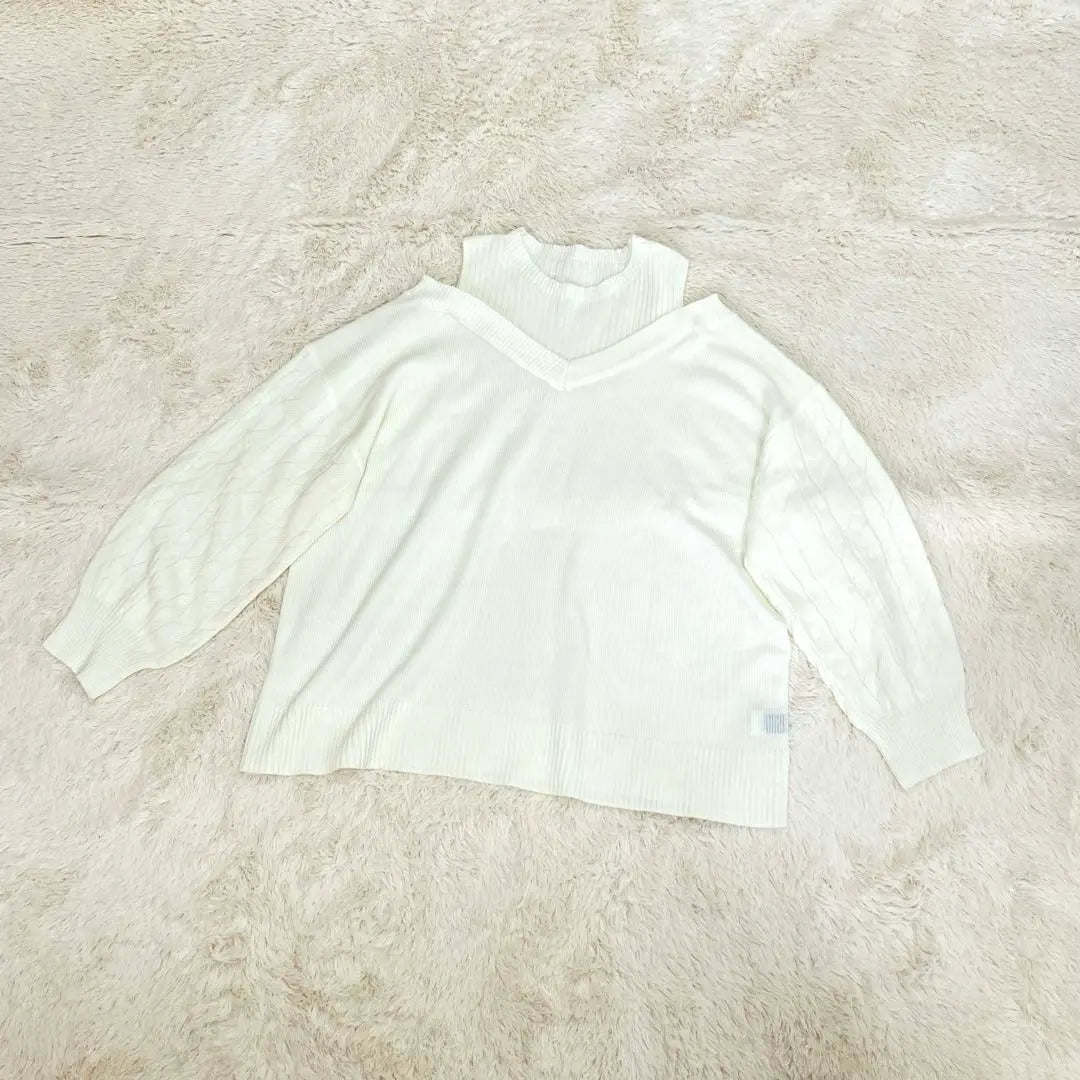 ✨️Extremely beautiful✨️SHEIN Shoulder knit, off-shoulder, white, 4L, large