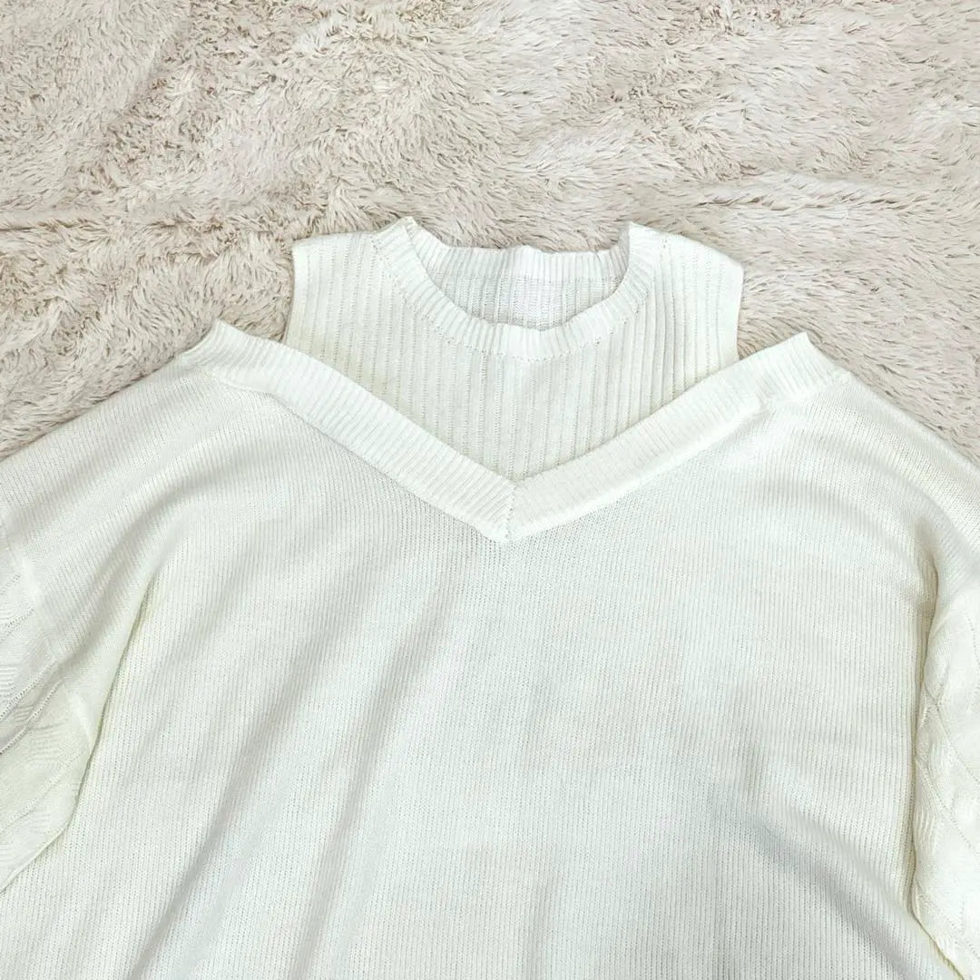 ✨️Extremely beautiful✨️SHEIN Shoulder knit, off-shoulder, white, 4L, large