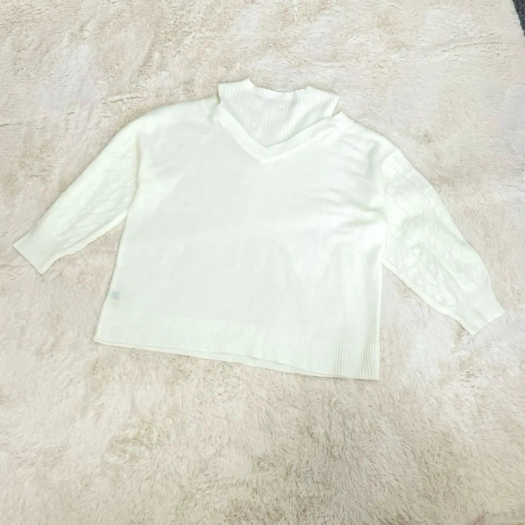 ✨️Extremely beautiful✨️SHEIN Shoulder knit, off-shoulder, white, 4L, large