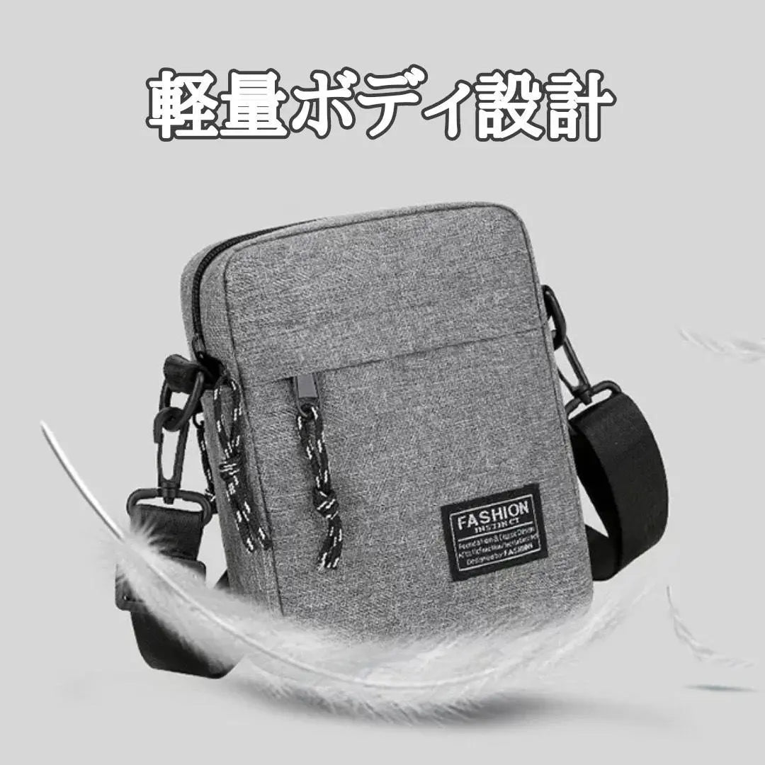 Bolso de hombro Sacoche gris para mujer, pequeño, unisex, gran capacidad