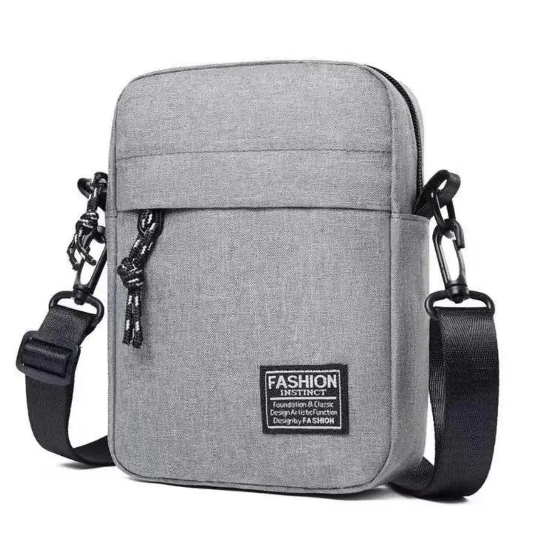 Bolso de hombro Sacoche gris para mujer, pequeño, unisex, gran capacidad