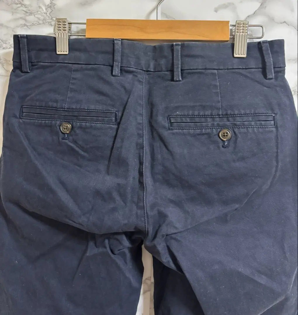 1862 Gap [S] Dark Navy Slim Fit Chino Pants Tortoiseshell Button