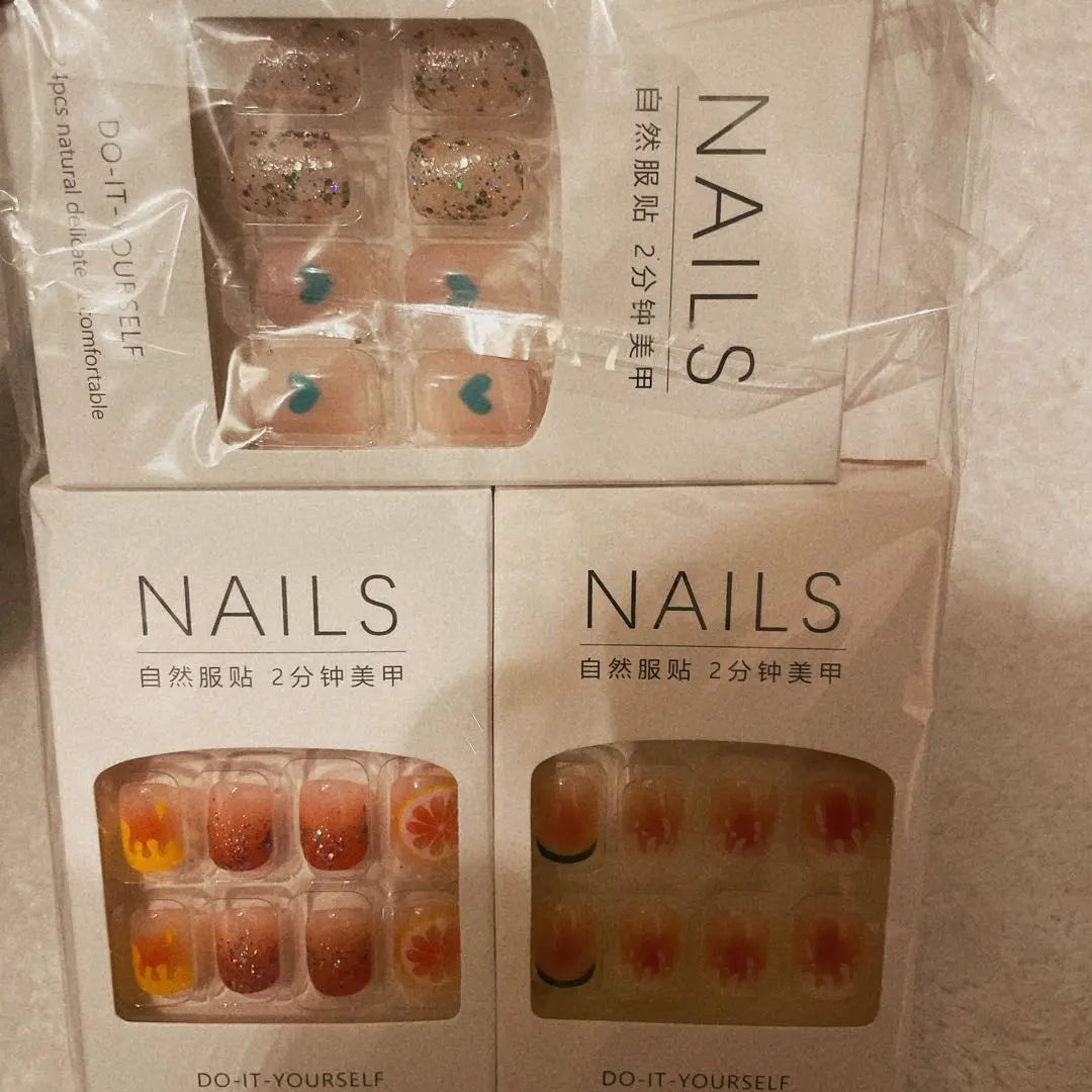 Gel nails, nail tips, double-sided tape included for gel nails