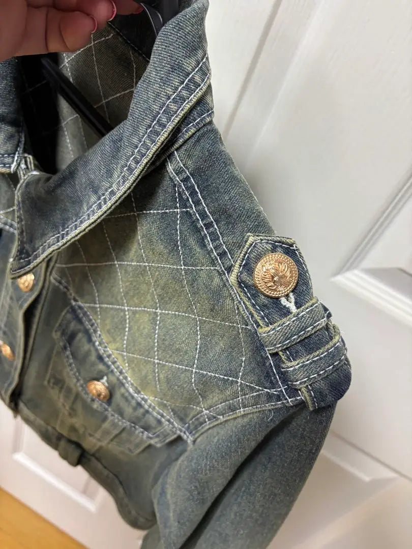 Brand new, unused dark denim short length jacket