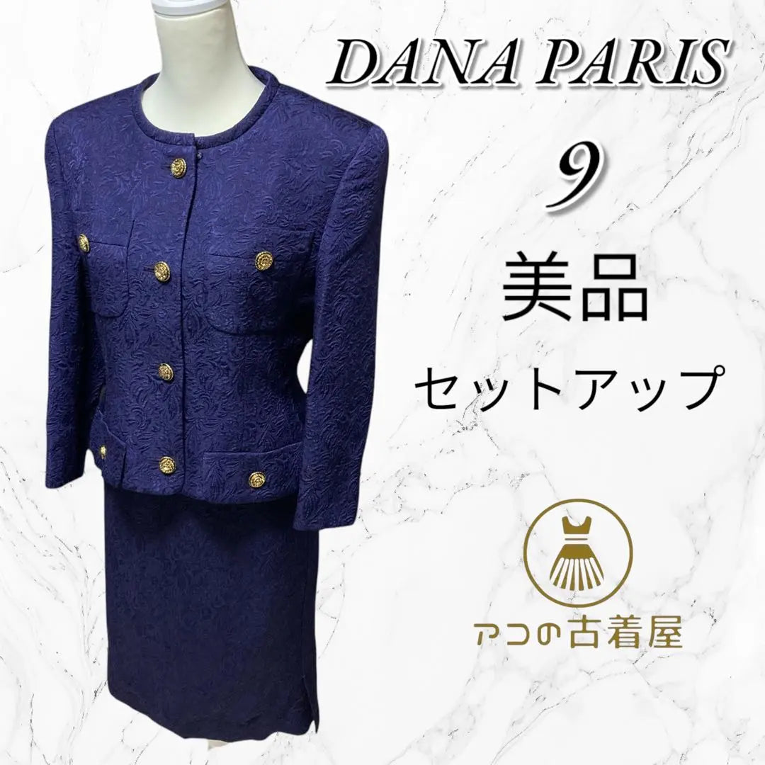 [Good condition] DANA PARIS Set-up Skirt Suit for Women Navy 9