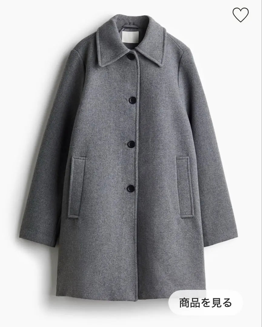 H&M Knee Length Coat Grey