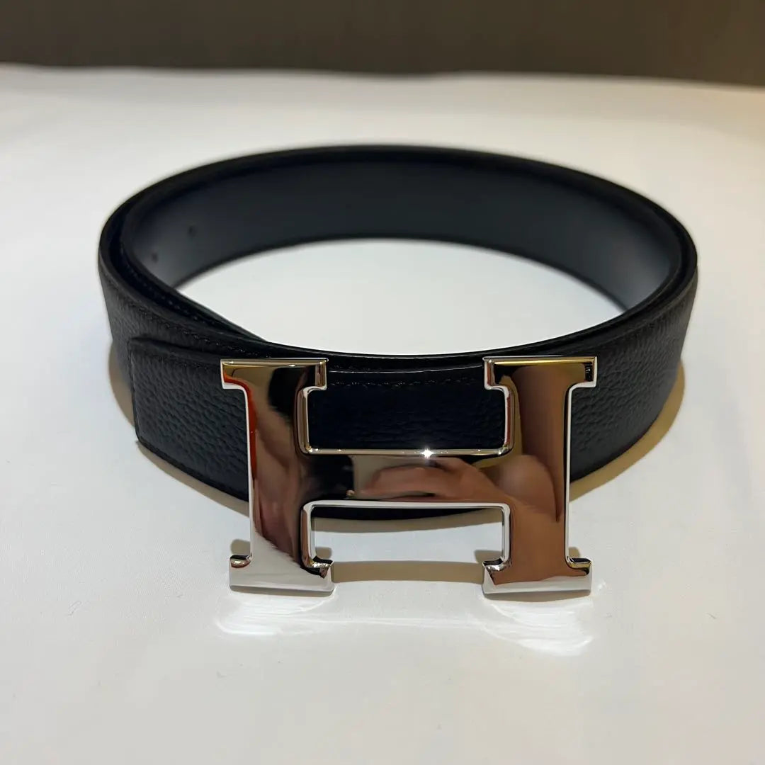 HERMES Constance 110 H Belt Silver Buckle