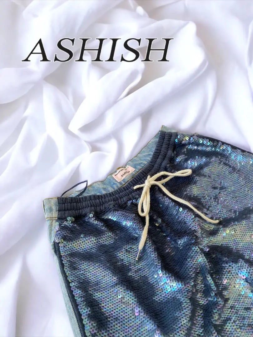 [Super raro] Vaqueros anchos con lentejuelas de Ashish