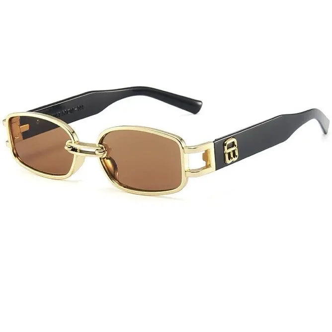 Gafas de sol doradas unisex para mujer, elegantes, unisex para hombre