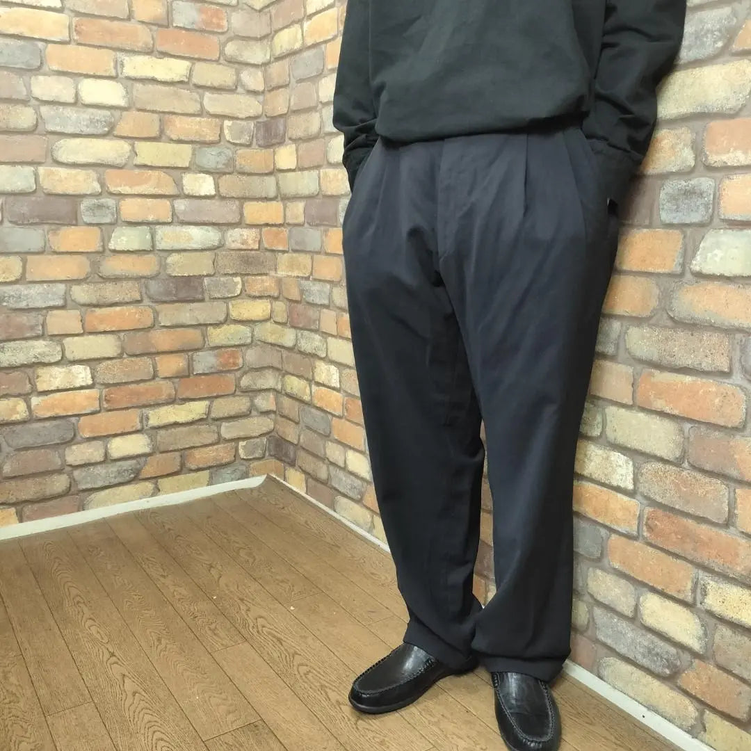 ★ Italy ★ Good condition ★ 2 Tack Black Pants Trouser SL1-455