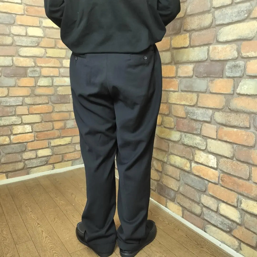 ★ Italy ★ Good condition ★ 2 Tack Black Pants Trouser SL1-455