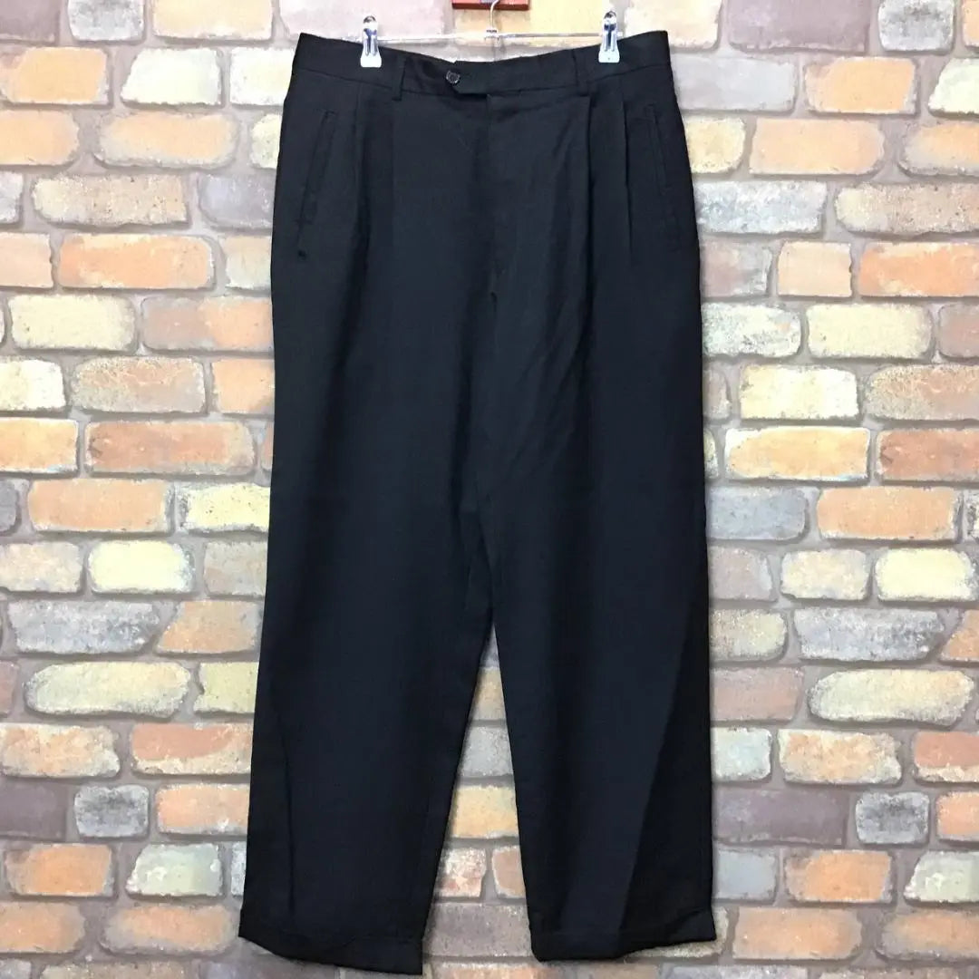 ★ Italy ★ Good condition ★ 2 Tack Black Pants Trouser SL1-455