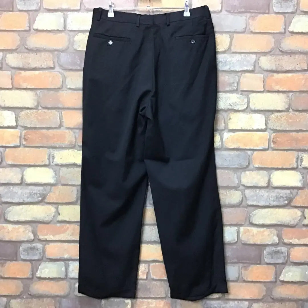 ★ Italy ★ Good condition ★ 2 Tack Black Pants Trouser SL1-455