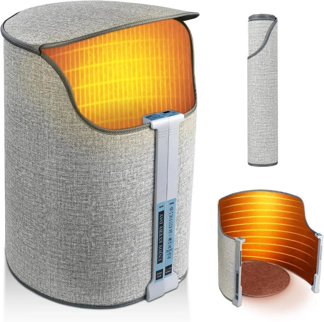 Panel heater, desk heater, far infrared, feet, cylindrical, with timer, cold, instant warming